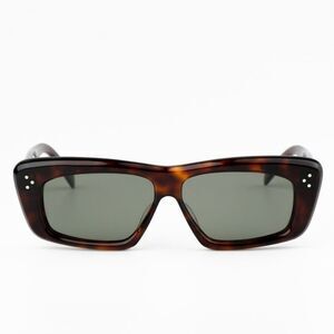 NEW Celine CL40259I 52N Havana Green Rectangle Unisex Sunglasses CL 40259I
